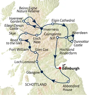 Reiseverlauf Busreise Schottland Highlights
