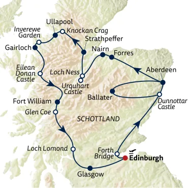 Reiseverlauf Busreise Schottland kompakt