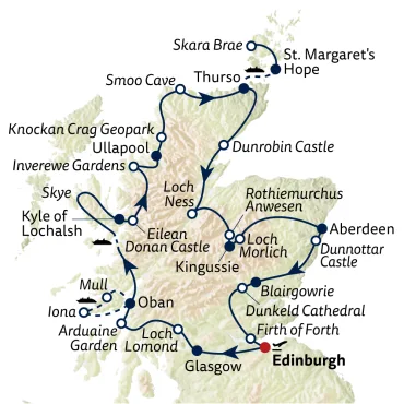 Reiseverlauf Busreise Schottland intensiv