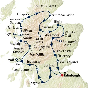 Reiseverlauf Autoreise Spirit of Scotland