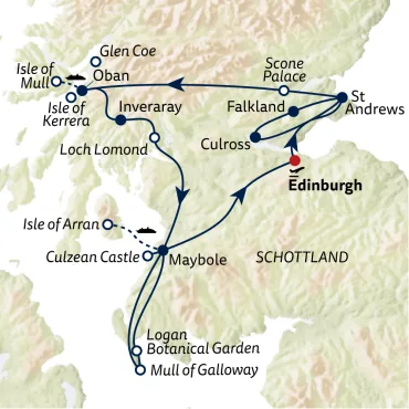 Reiseverlauf Autoreise Cottage-Flair & Meer - Tour B