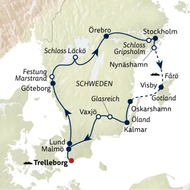 Reiseverlauf Autoreise Gotland, Städte & Kultur