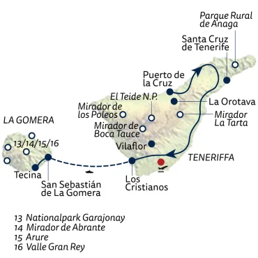 Reiseverlauf Autoreise Malerisches Teneriffa & La Gomera