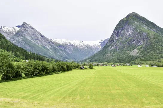 Die Aussicht vom Gletschermuseum in Fjaerland
