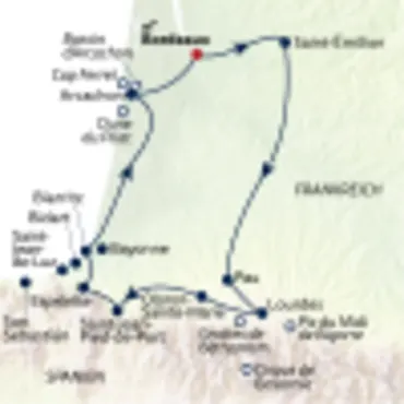 Reiseverlauf RR27-BOD521011-Frankreich-Rendezvous_Atlantik_Pyrenäen_WEB