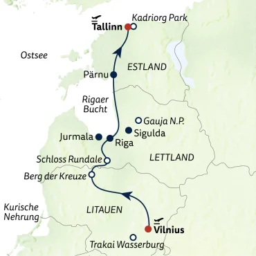 Reiseverlauf Busreise Höhepunkte des Baltikums