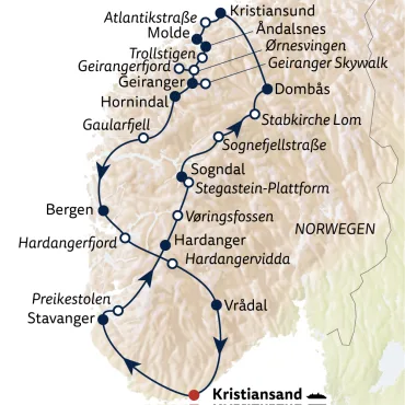 Reiseverlauf Autoreise Die Straßen der Superlative