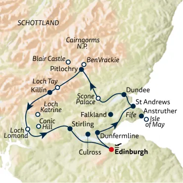 Reiseverlauf Schottland – Wanderlust zwischen Küste, Highlands & Seen - 12 Tage