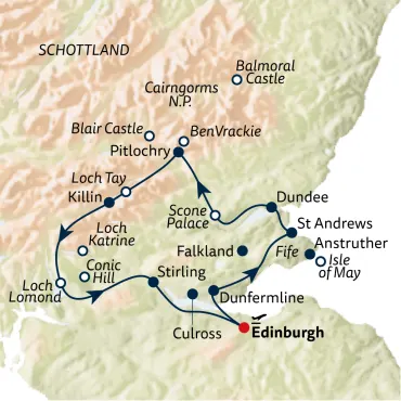 Reiseverlauf Schottland – Wanderlust zwischen Küste, Highlands & Seen - 15 Tage
