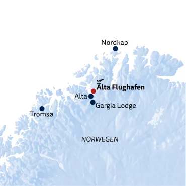 Reiseverlauf Standortreise Freiheit & Abenteuer in 69° Nord