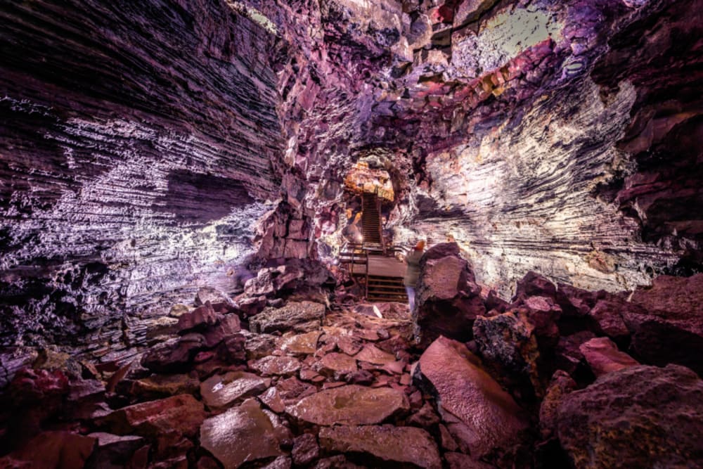 Raufarholshellir - May 04, 2018: Raufarholshellir lava tunnels,