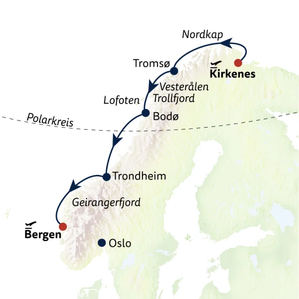 Reiseverlauf RR22-KKN151001-Havila-Kuestenerlebnisse-auf-der-Suedroute-S-361