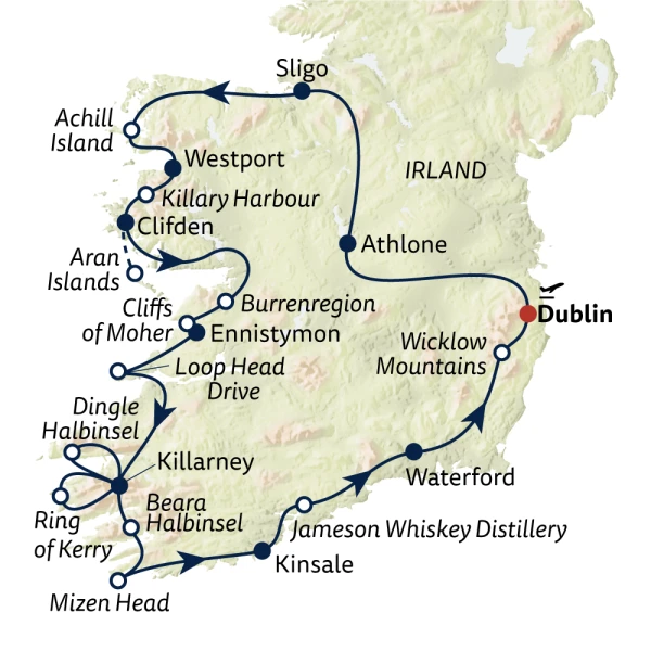 Reiseverlauf RR24-IRL121009-Irland-Atlantik Inseln und Kueste S-148