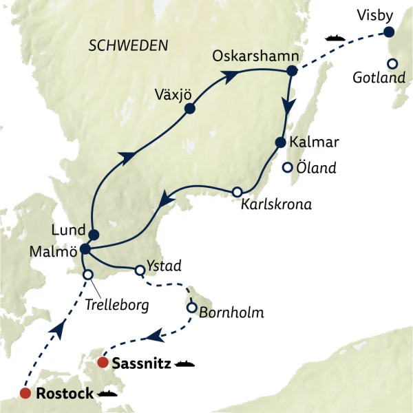 Reiseverlauf RR25-ARN121002-Schweden-Sonneninseln-Ostsee-S-123
