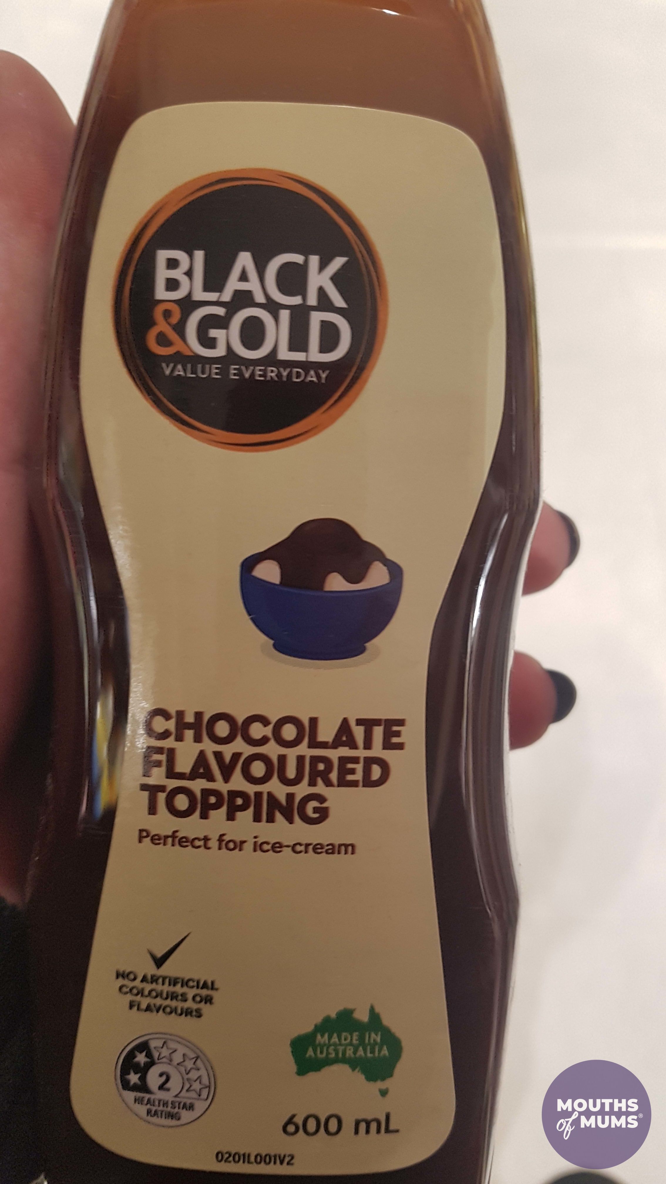 Black & Gold Chocolate Flavoured Topping 600mL Ratings - Mouths of Mums