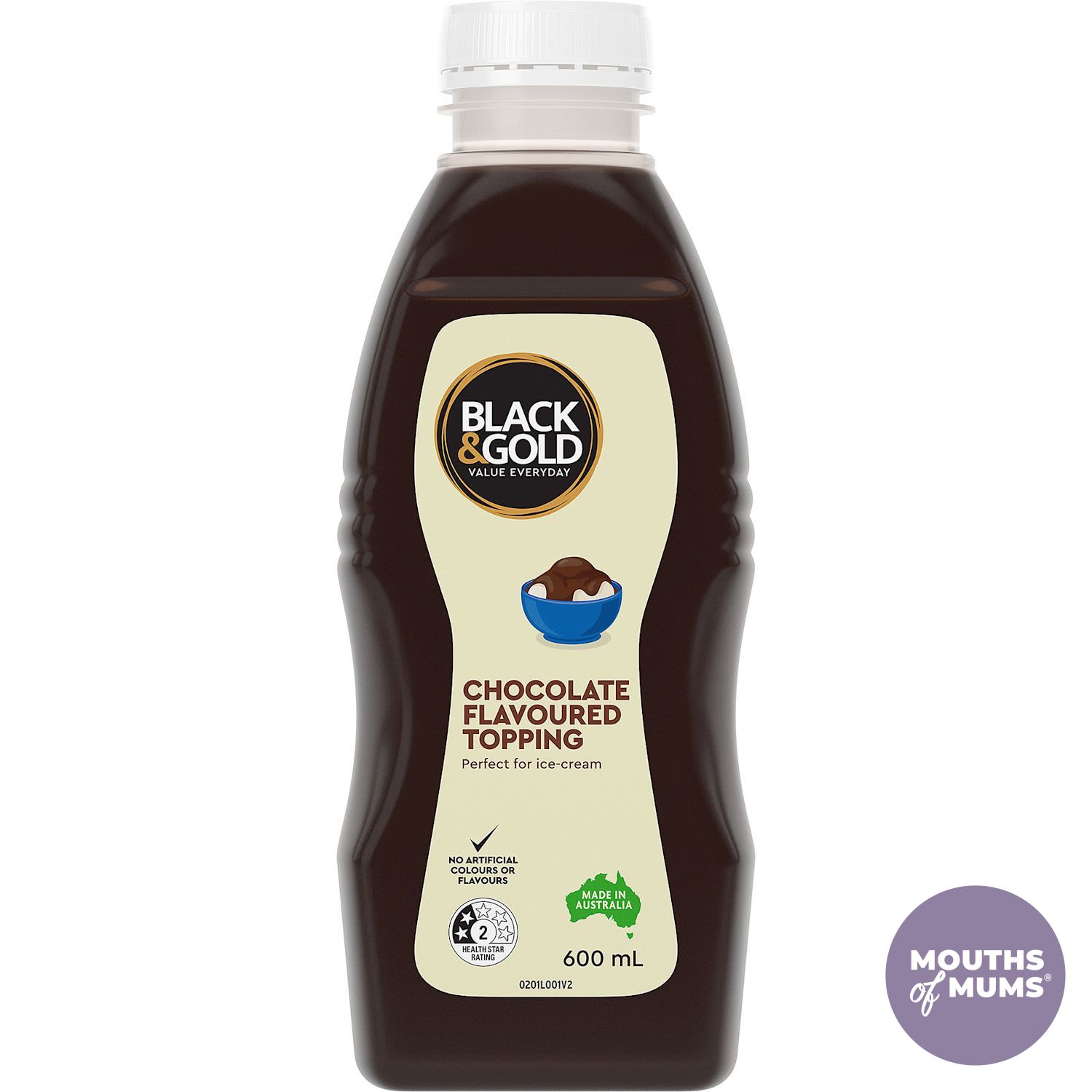 Black & Gold Chocolate Flavoured Topping 600mL Ratings - Mouths of Mums