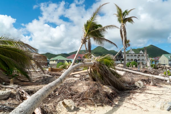 Severe weather hero image of the damage caused by a hurricane