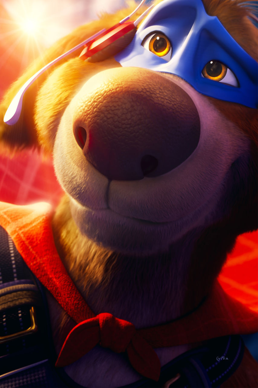 Charlie in a superhero mask and cape in key art for Charlie the Wonderdog