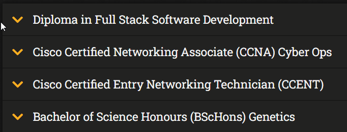 gif of collapsible qualifications alt text