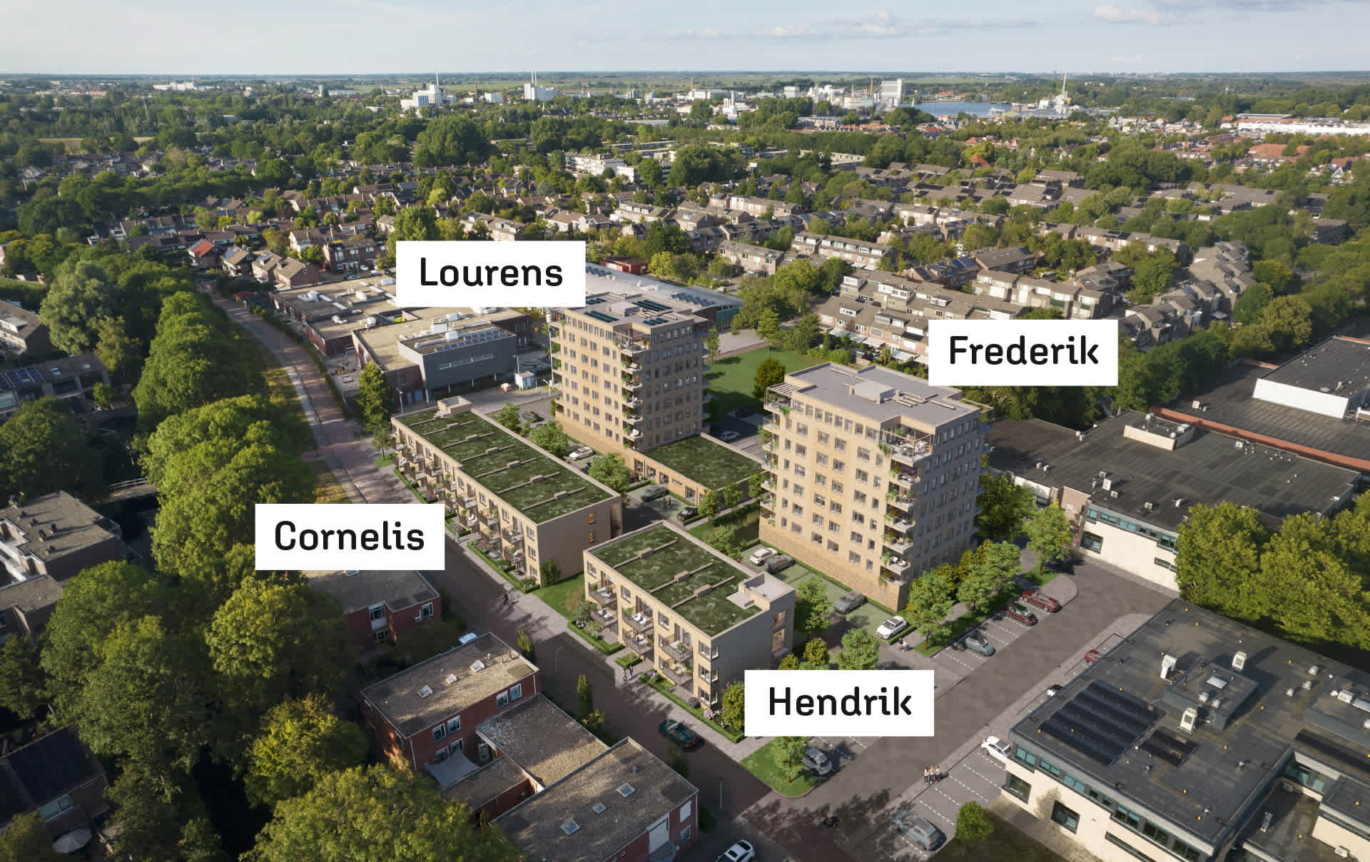Molenwerf begane grond, huisnummers 5A, 5C, 5D, 5E, 5F Koog aan de Zaan