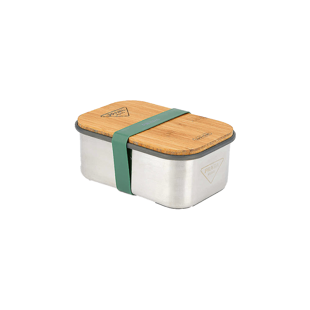 Stainless-steel Bamboo and Silicone Lunch Box