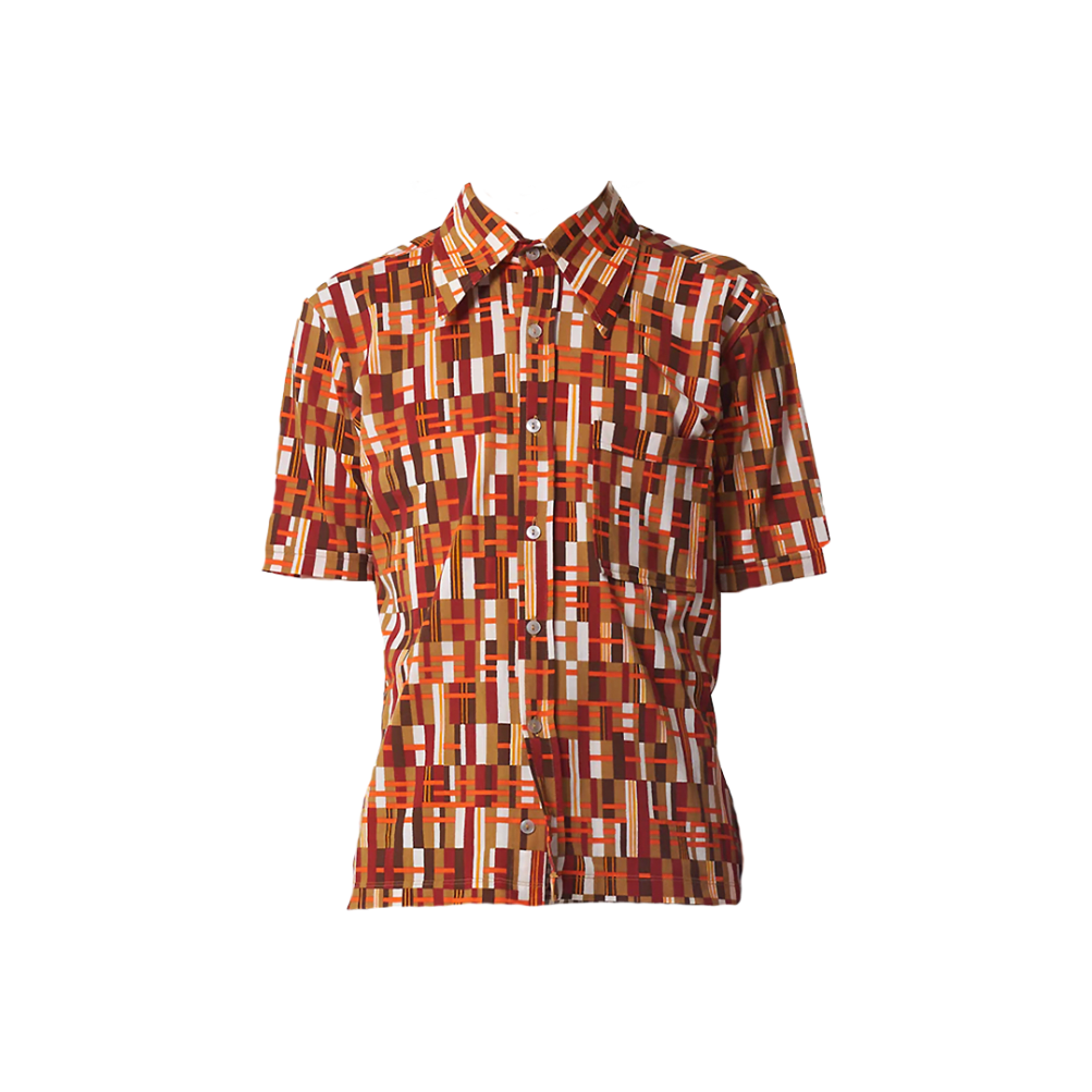 Vintage 1970s Colourful Block Button Up