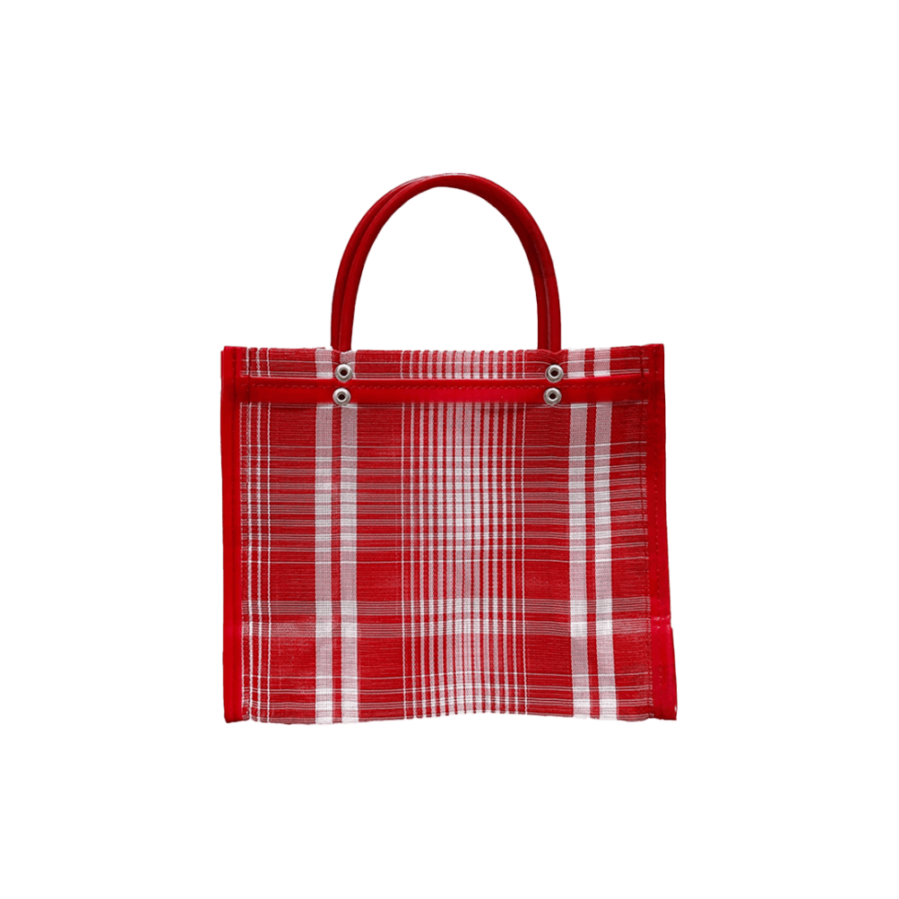 Red Checked Mercado Bag - Mini