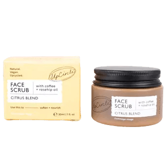 face scrub citrus blend with coffee + rosehip oil - travel size