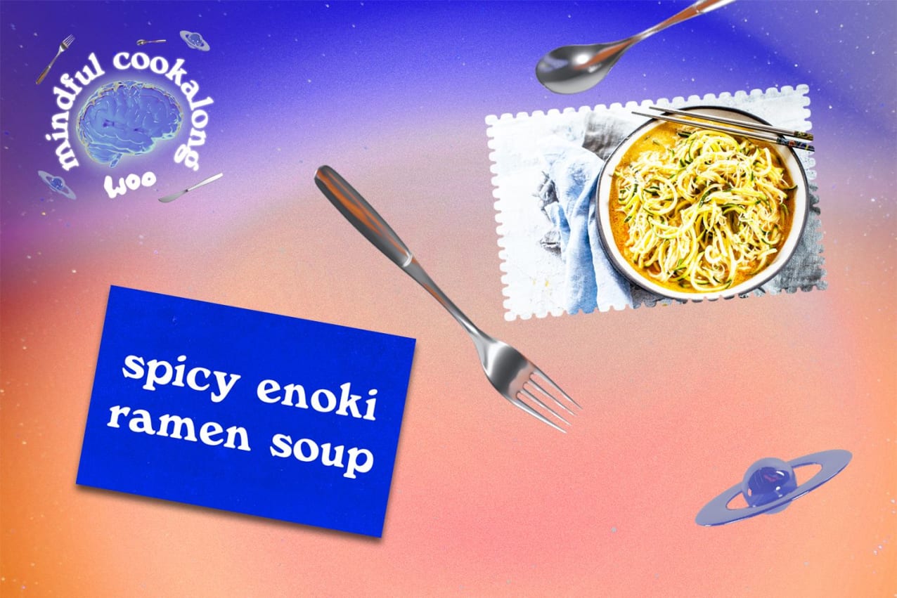 a spoon, a fork and ramen 