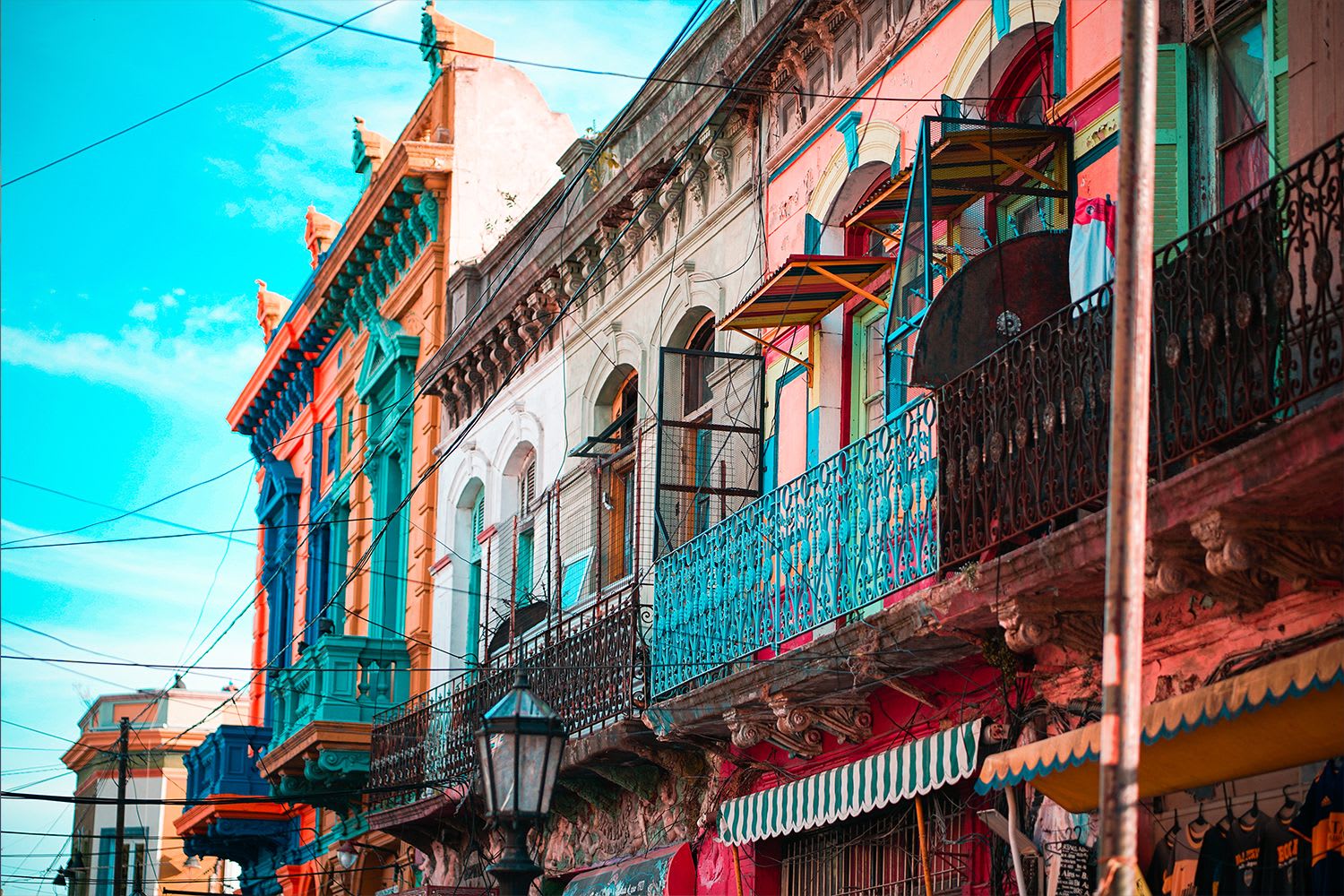 Brightly coloured street in Buenos Aires