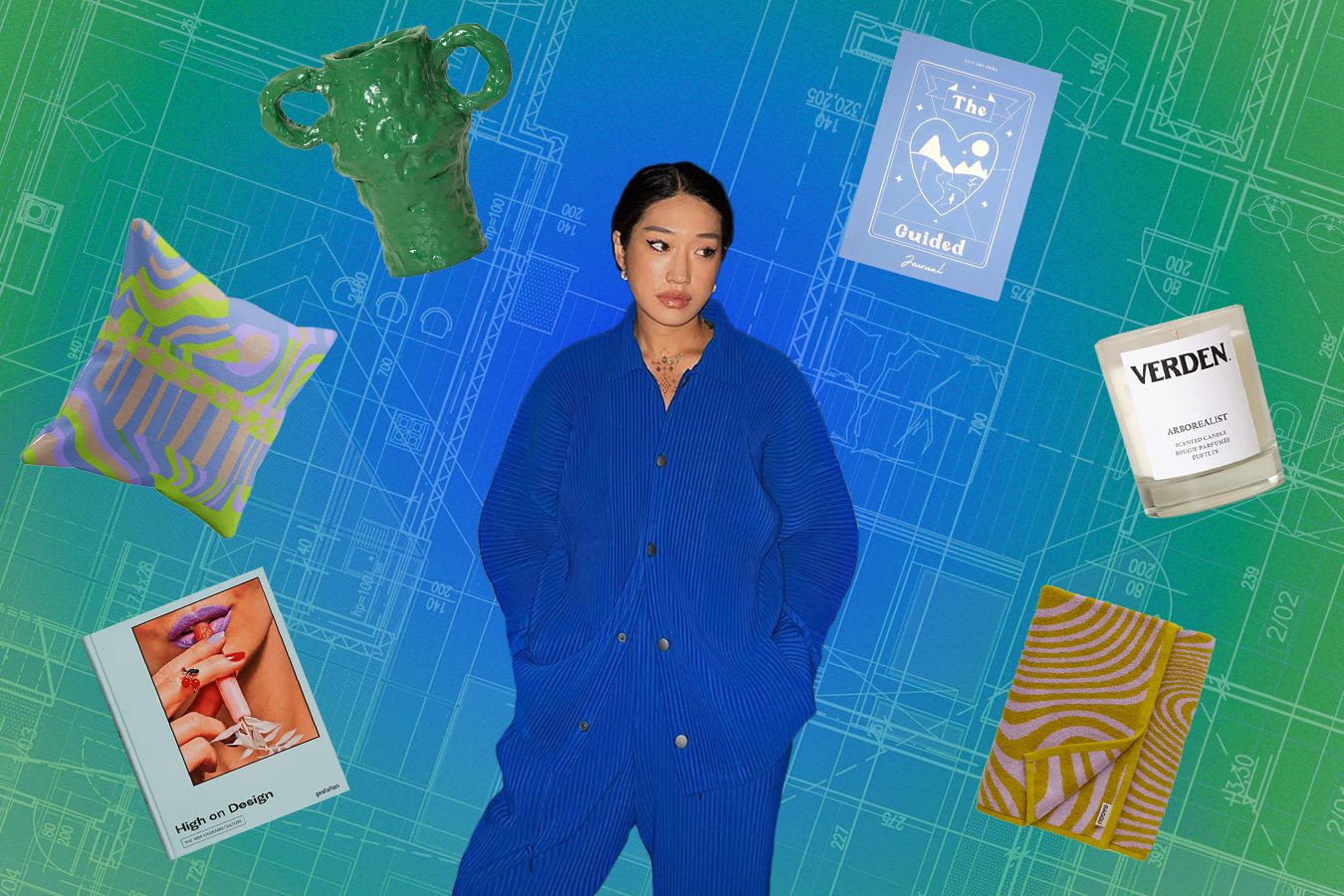 Peggy Gou surrounded by homewares