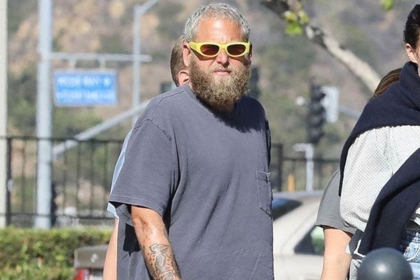 Jonah Hill in yellow sunglasses