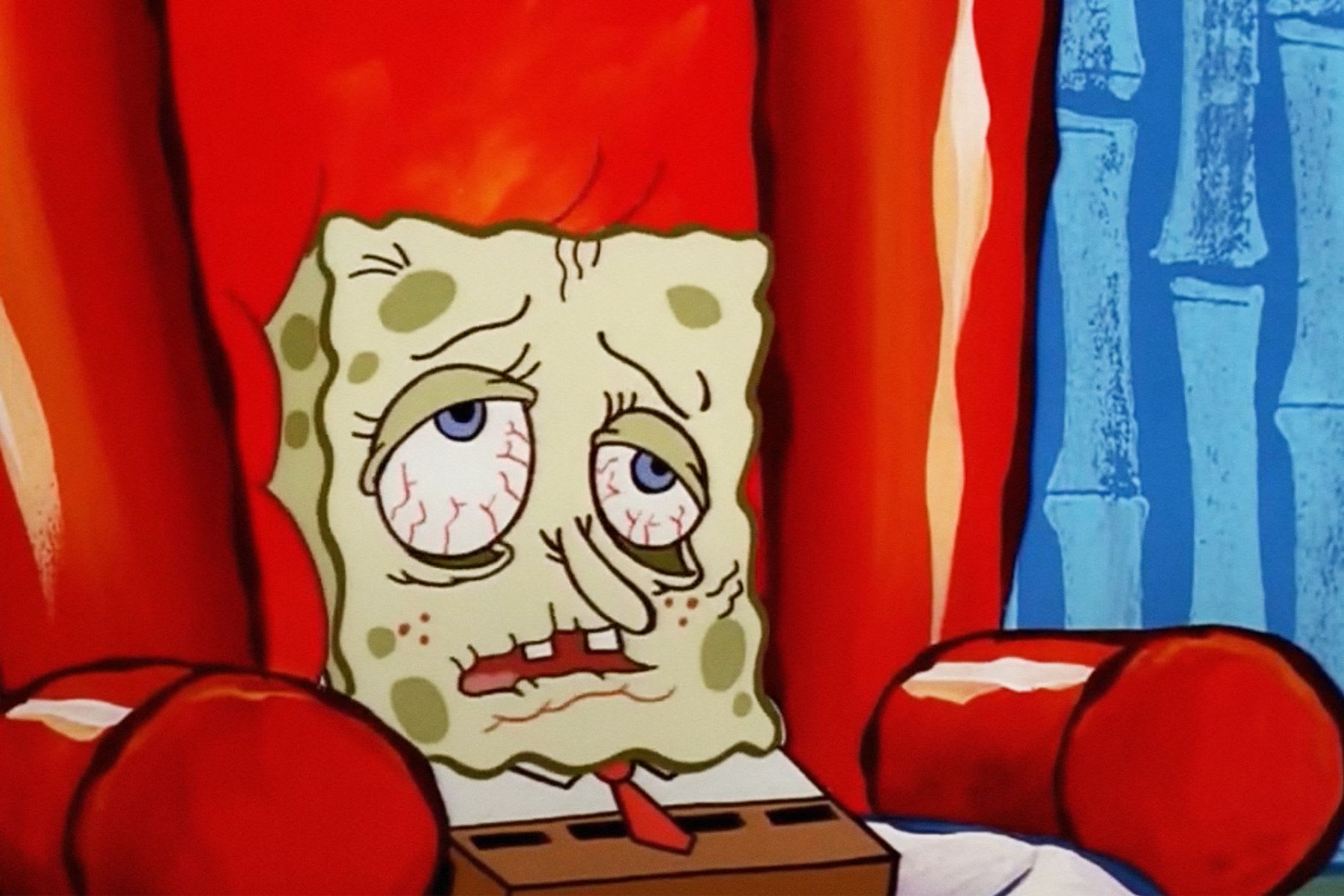Image of SpongeBob looking drained