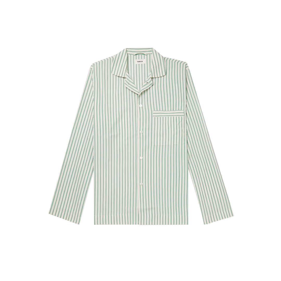 Striped Organic Cotton-Poplin Pyjama Shirt