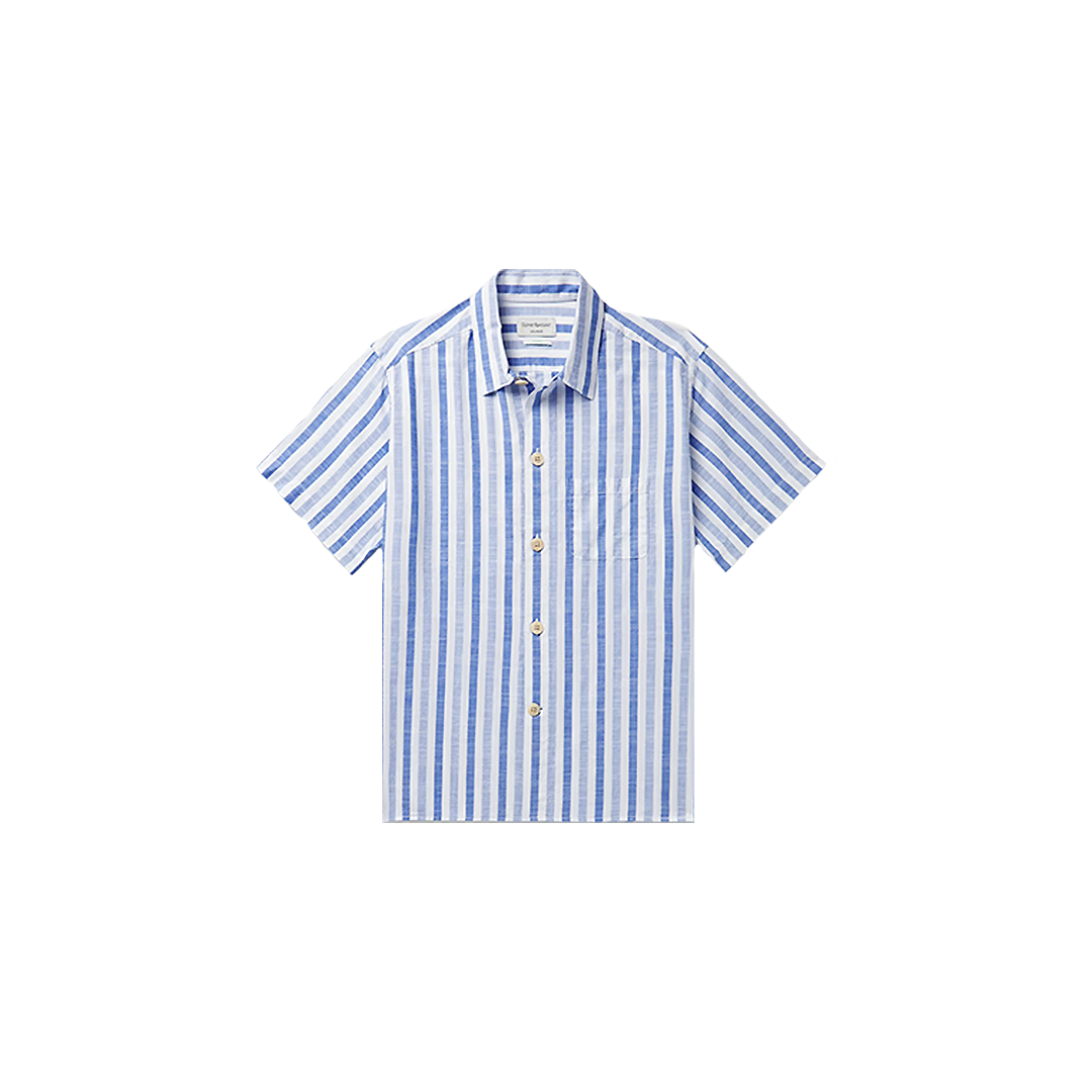 Striped Organic Cotton-Voile Pyjama Shirt