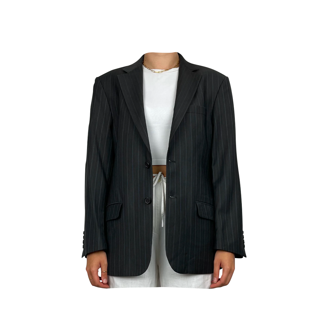 Vintage Wool Pinstripe Blazer