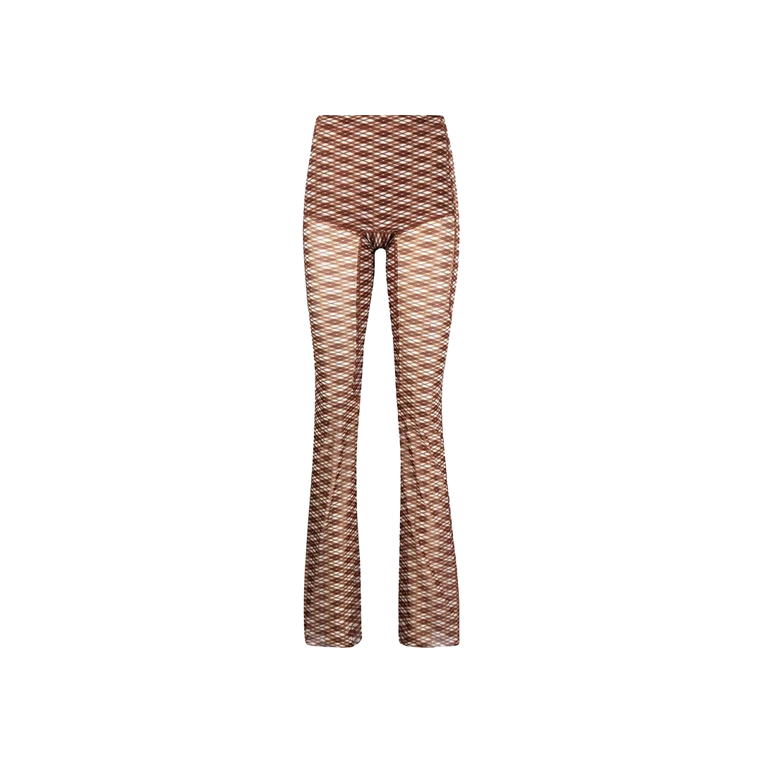 Argyle-print flared trousers