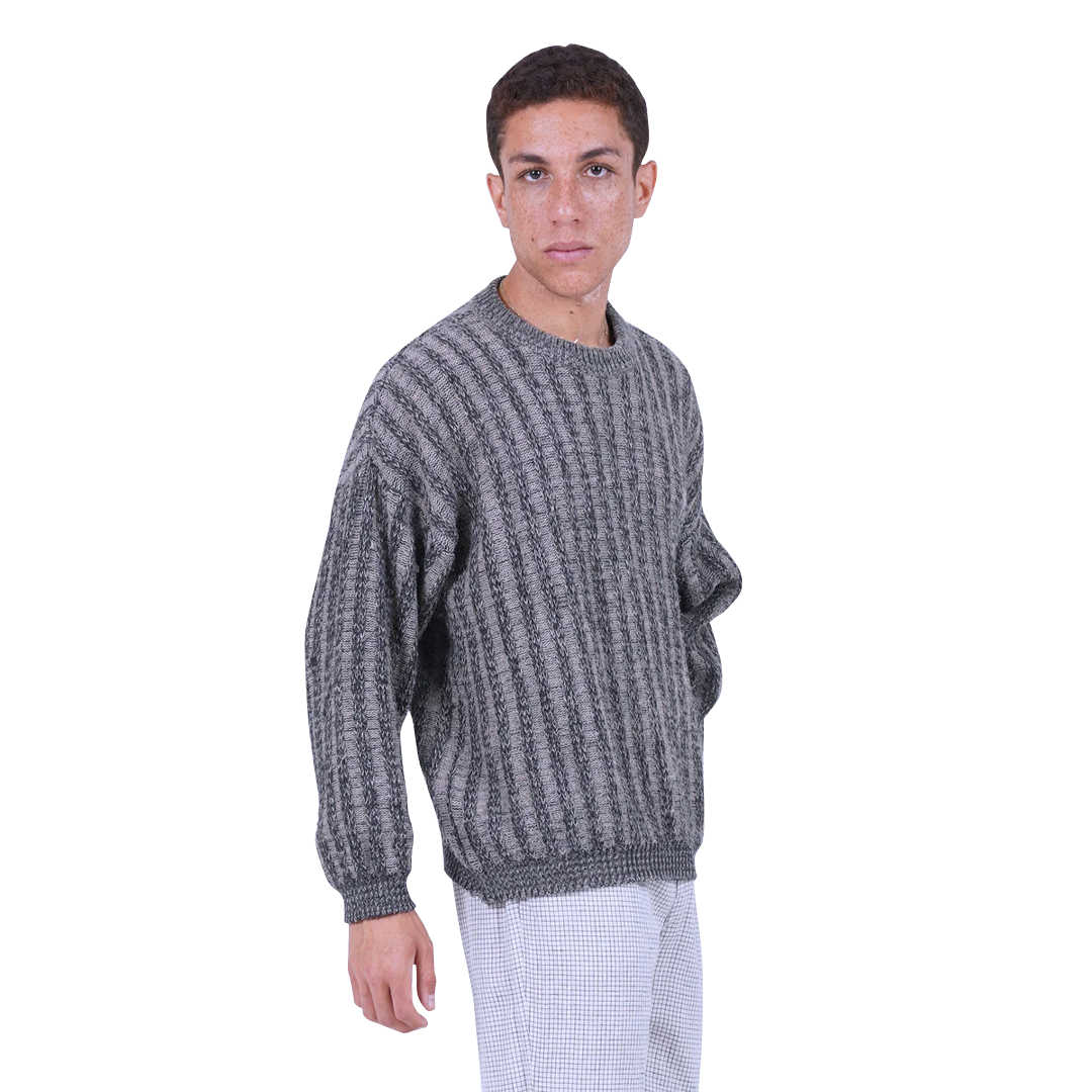 Vintage Versace Couture Grey Striped Knit Jumper