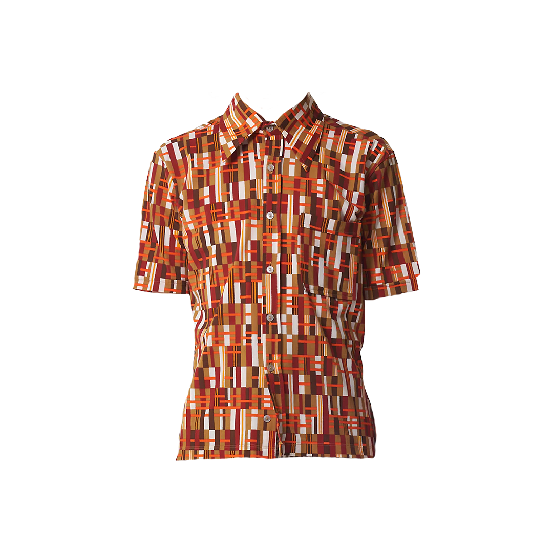 Vintage 1970s Colourful Block Button Up