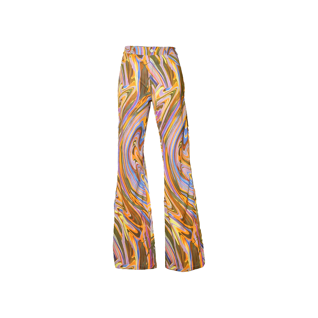 Purple Swirl High Waist Bootcut Flare Trouser