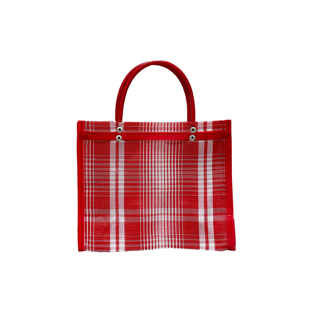 Red Checked Mercado Bag - Mini