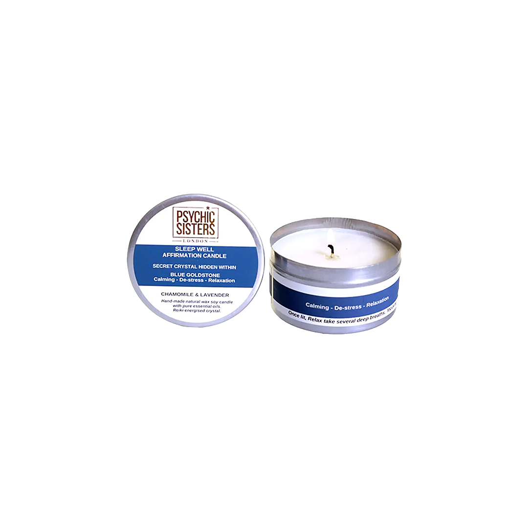 sleep well tin candle