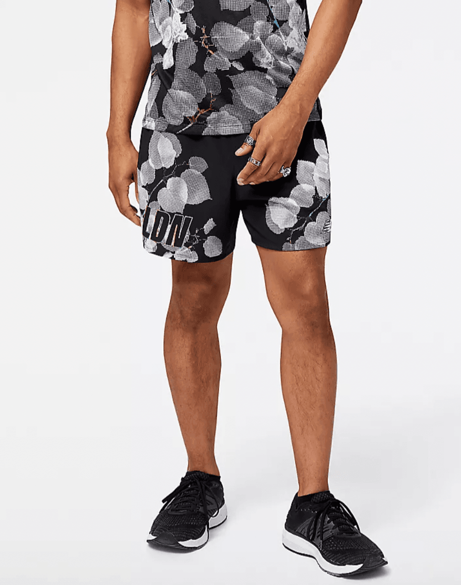 (Mens) London Edition Printed Impact Run 5 Inch Short