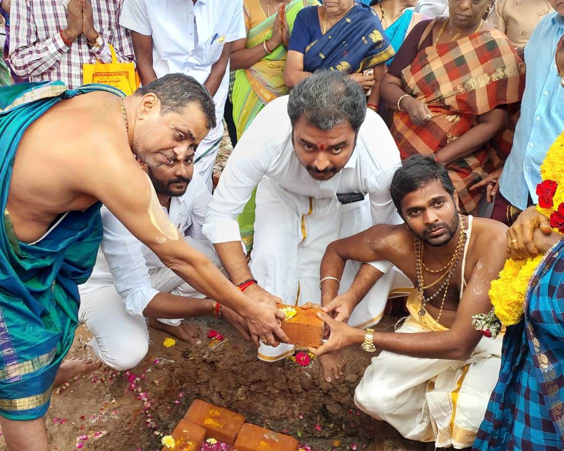 Bhoomi Pooja Performed for Raghavendra Temple photo 1