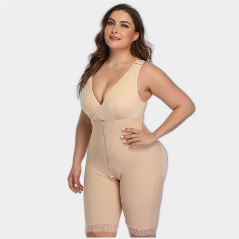 Plus Size Bodysuit With Open Crotch - HideThatFat