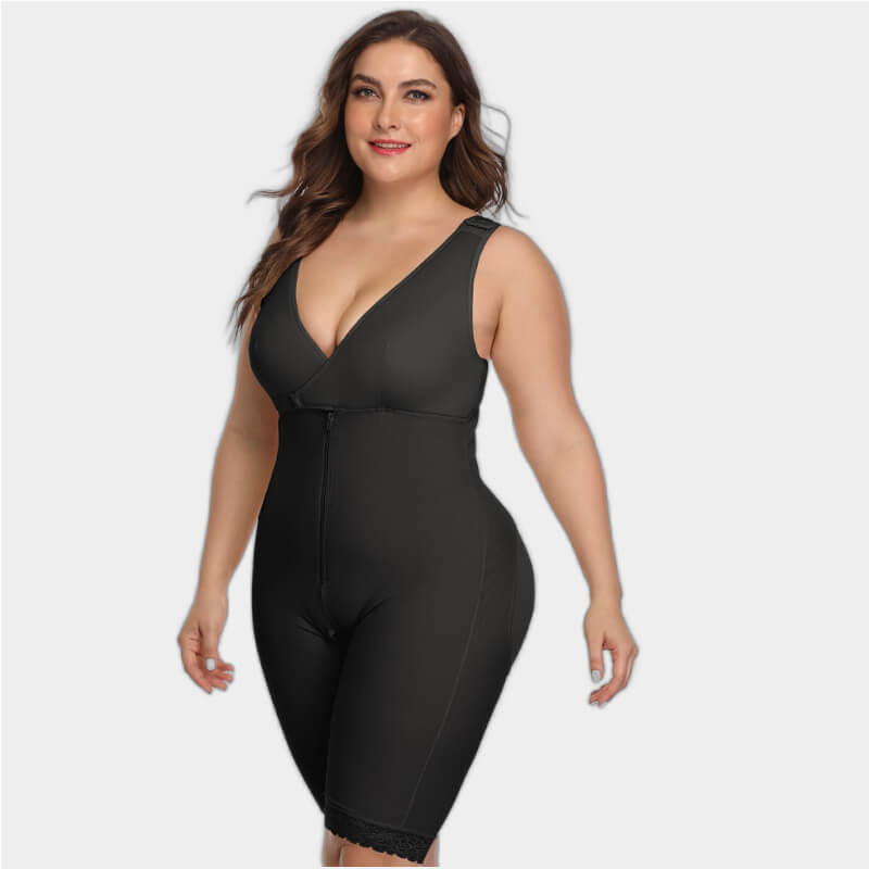 Plus Size Bodysuit With Open Crotch - HideThatFat