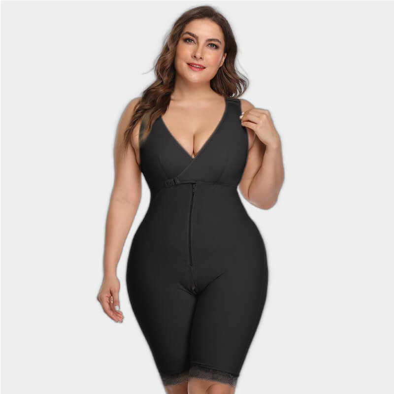 tommelfinger dessert position Plus Size Bodysuit With Open Crotch - HideThatFat