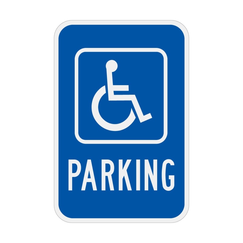 Handicap Sign Blue/White 12x18 Advanced Sign