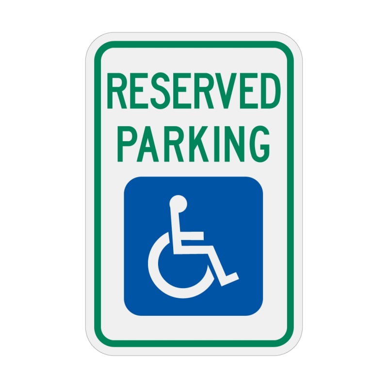 Handicap Sign - White/Blue/Green - 12 x 18 | Advanced Sign