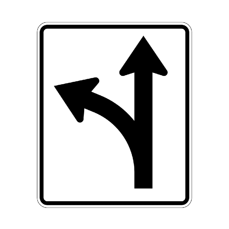 Straight or Left Turn Only Sign (R36L) Advanced Sign